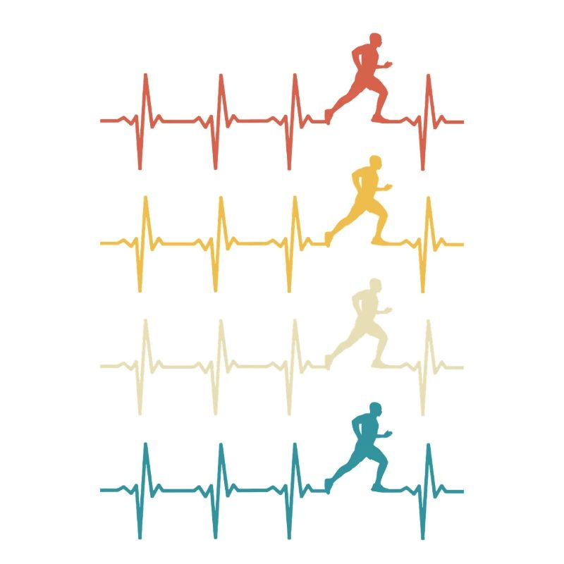 Running Heartbeat Retro Gift for Running Lovers