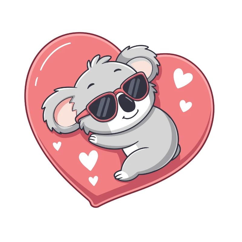 Solar Koala on Pink Heart