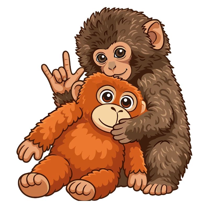 Monkey Punch Affe Süß Geschenk