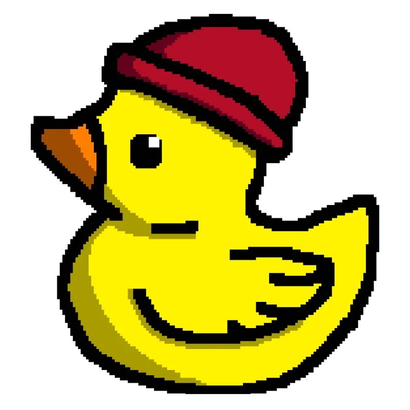 Mignon Pixel Duck en Tuque Rouge