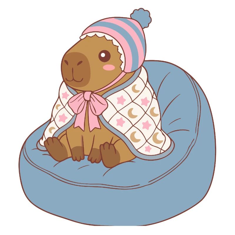 Cuddle Capybara Moonstar-Decke – Kawaii-Design