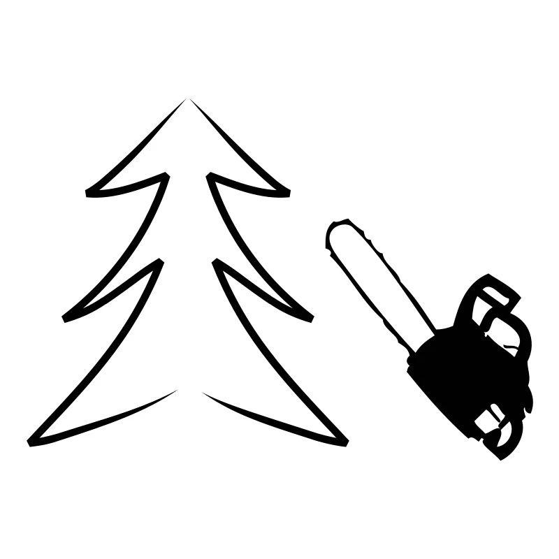motor saw with tree icon