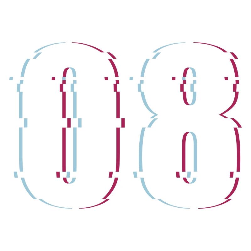 Eight 8 Number 08 Effect Distorted Number