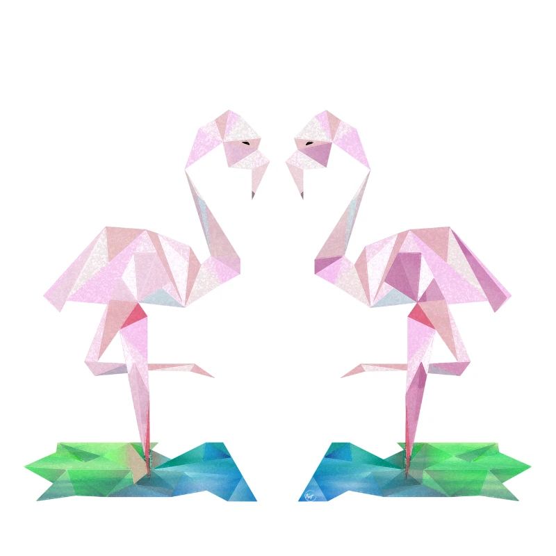 Flamingo low-poly