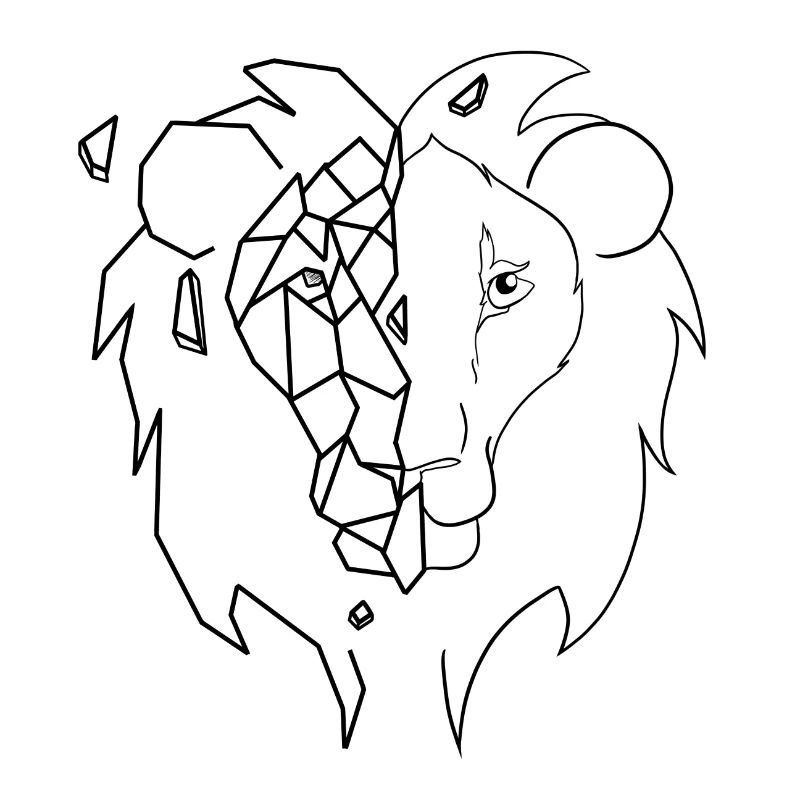 Stylized lion head