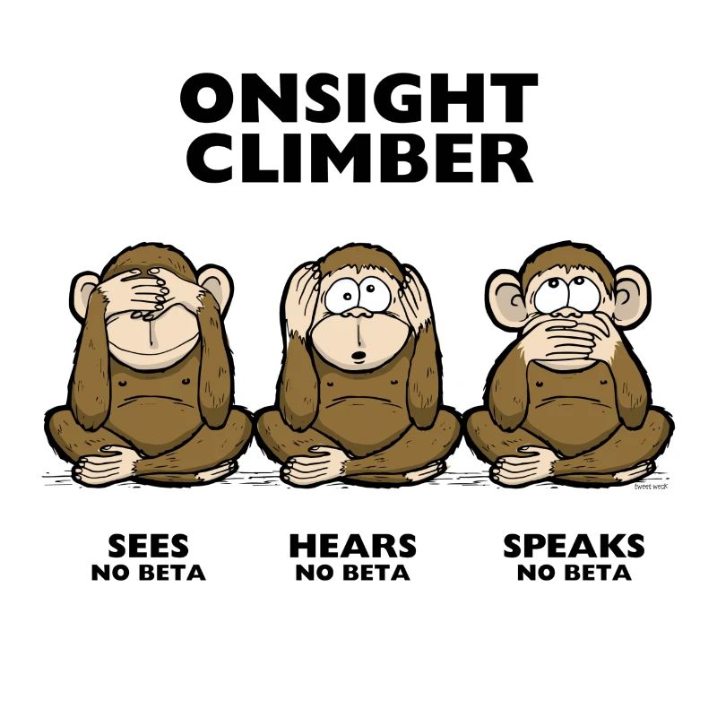 On Sight climber three wise monkey climbing t-shirt