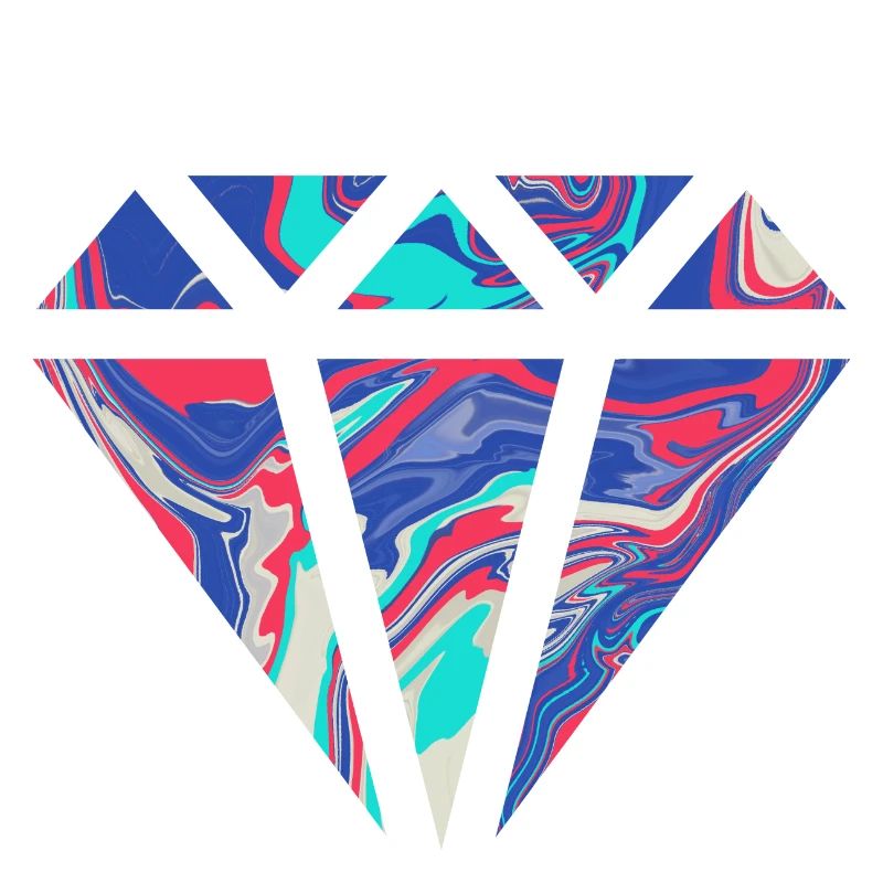 Conception de diamant coloré simple / symbole