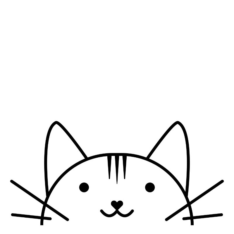 Style comique de tête de chat doux