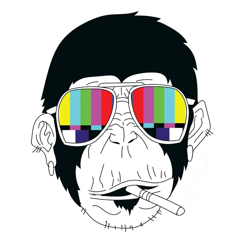 Affe - Gorilla - Zigarette - Sonnenbrille