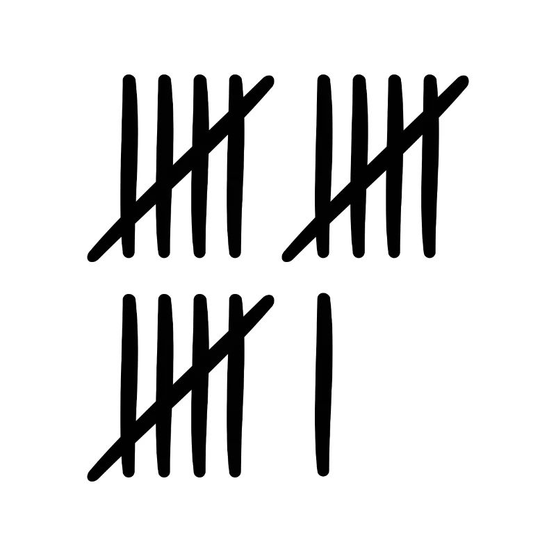 Strichliste 16 Jahre alt oder 16 Monate Wochen