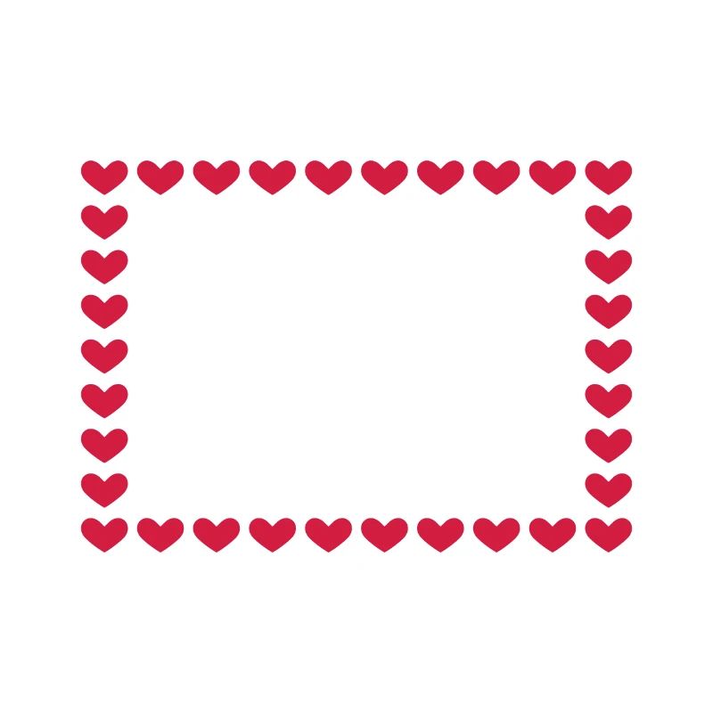 Rectangle frame box heart customizable red