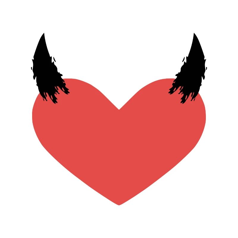 Heart devil horns evil symbol gift