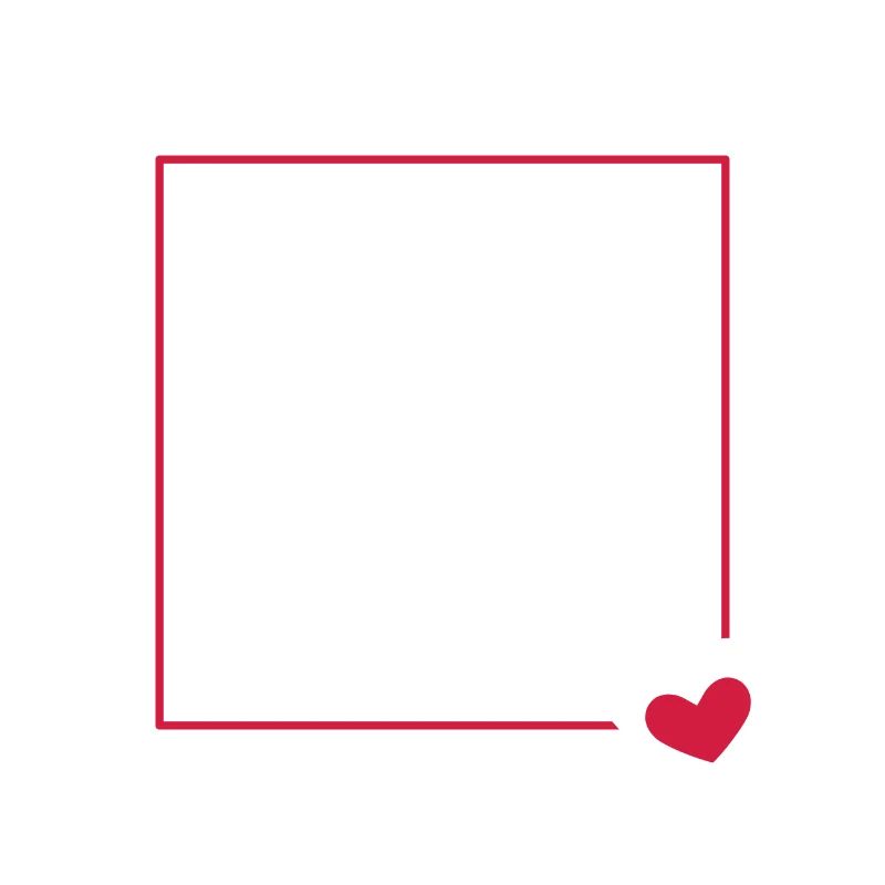 Heart frame ornament line customizable