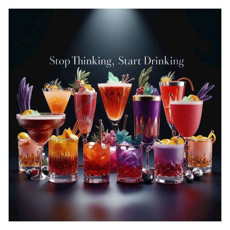 Cocktails with humorous text