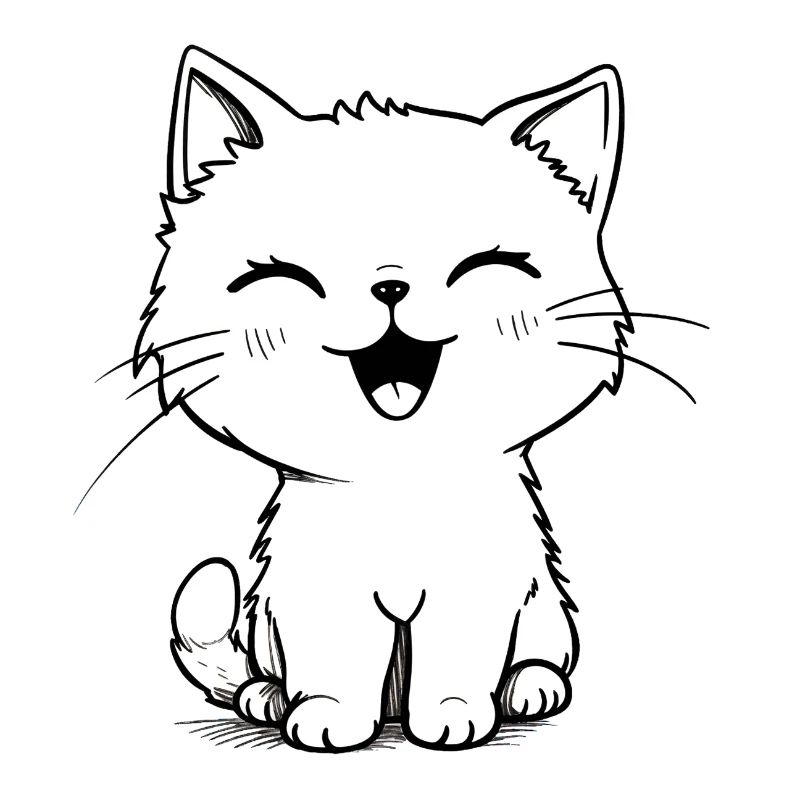 Un chaton heureux