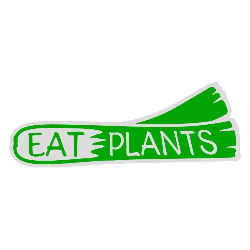 Eat Plants Funny Vegan Vegetarian Statement Logo