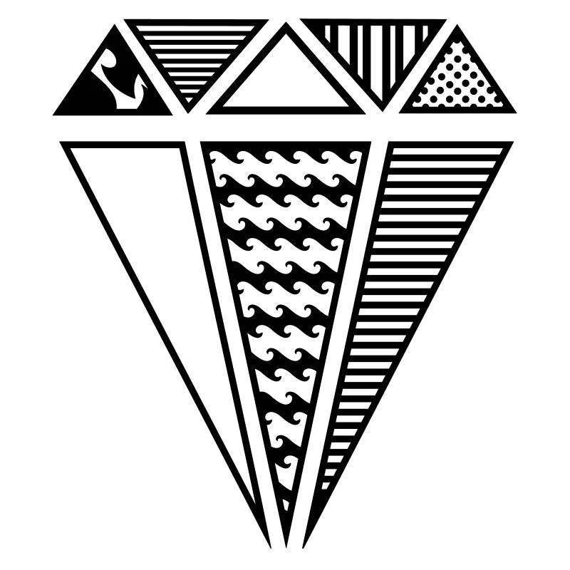 Une forme de diamant avec des motifs différents