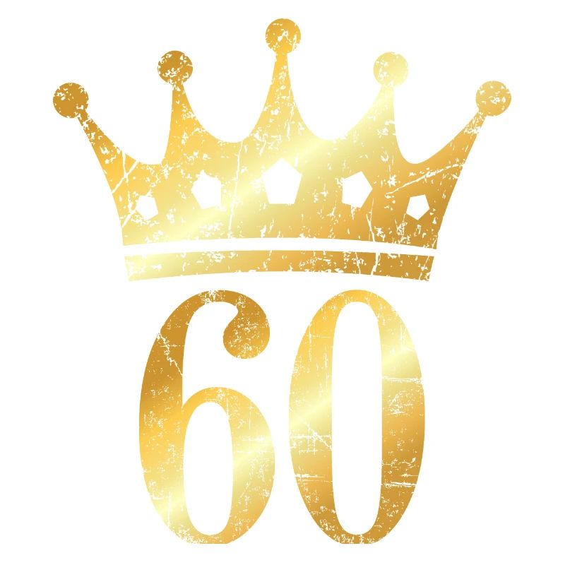 60. Geburtstag Geschenk mit Krone (Goldgelb)