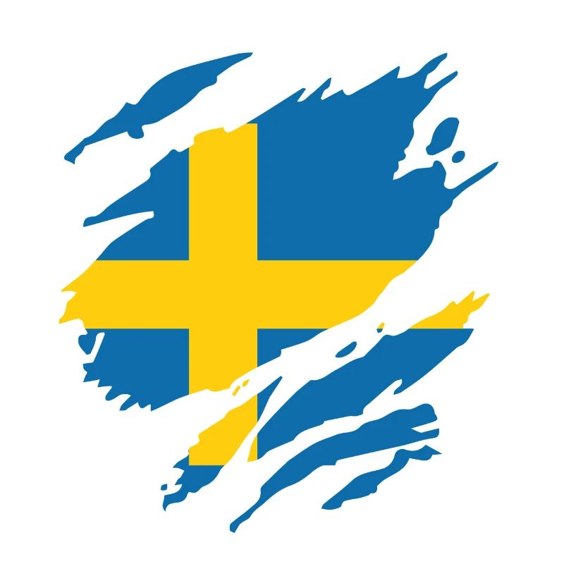 Drapeau de la Suède Fan de drapeau Sverige rayures de fan