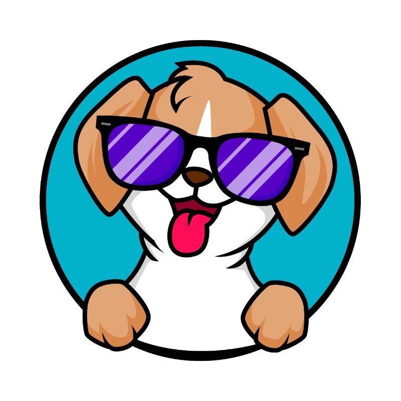 Mignon petit chien avec des lunettes de soleil