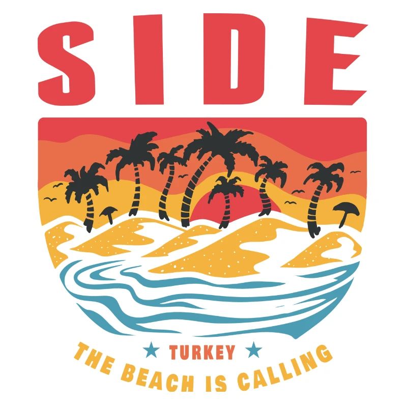 Side Turkey palm tree design