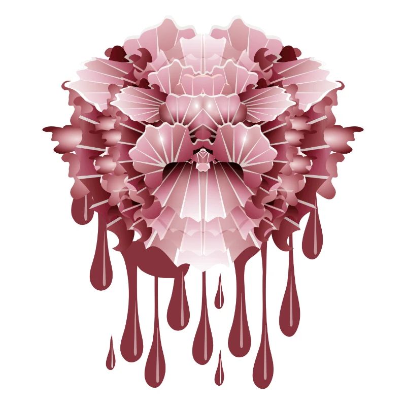 abstract pink carnation with dripping effect