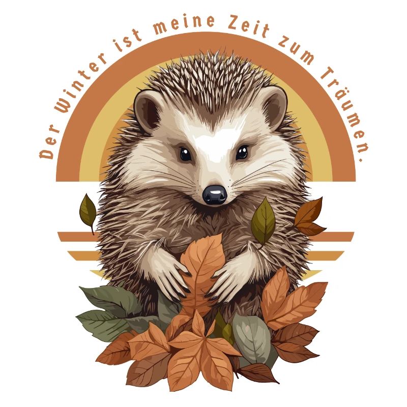 Hérisson mignon dans un tas de feuilles