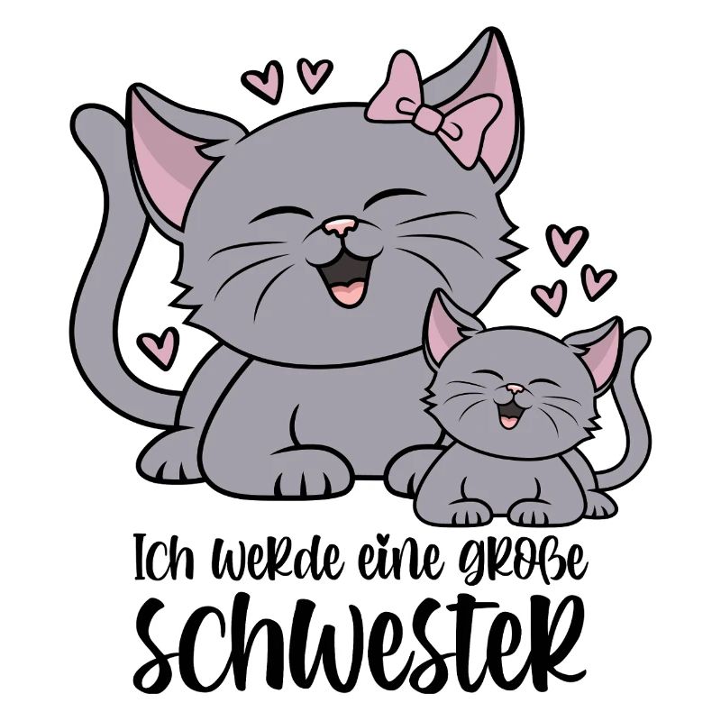 Ich werde eine große Schwester Katze Katzen Kinder