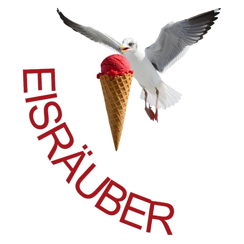 Möwe mit Eiscreme Eisräuber