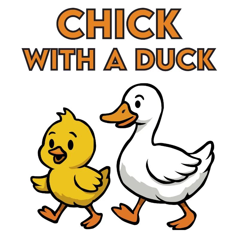 Küken mit einer Ente