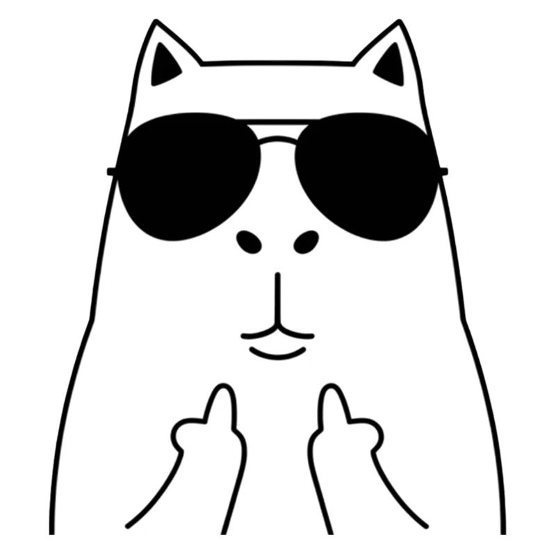 Cat face with sunglasses