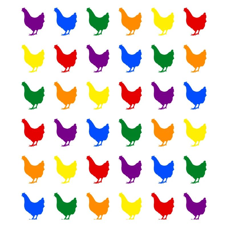 Des poulets arc-en-ciel