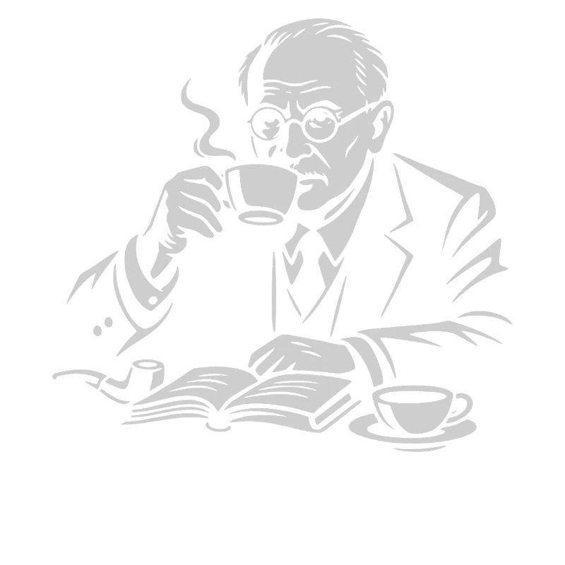 Carl Gustav Jung drinking a coffee portarit