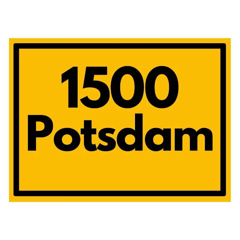 Panneau de lieu - puis rétro ancien code postal 1500 Potsdam