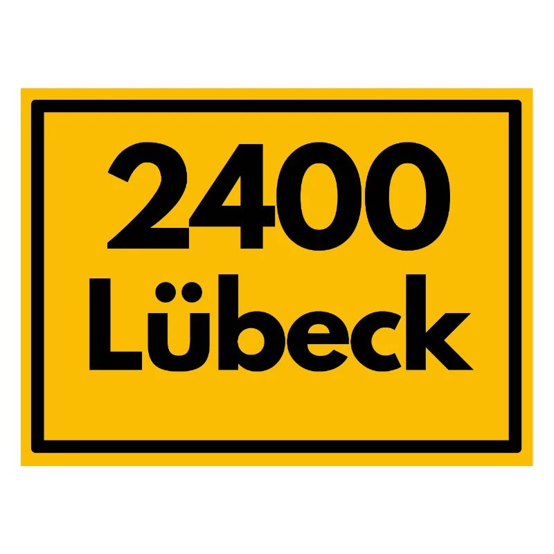Panneau de place - puis rétro ancien code postal 2400 LÜBECK