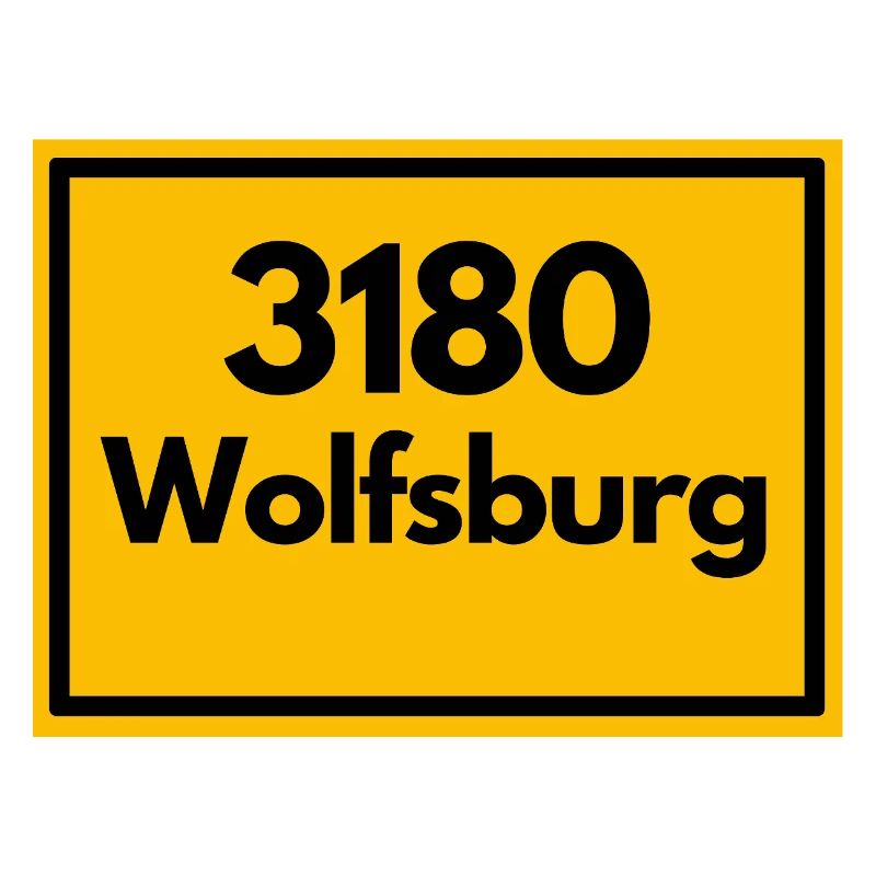 Panneau de lieu - puis rétro ancien code postal 3180 WOLFSBURG