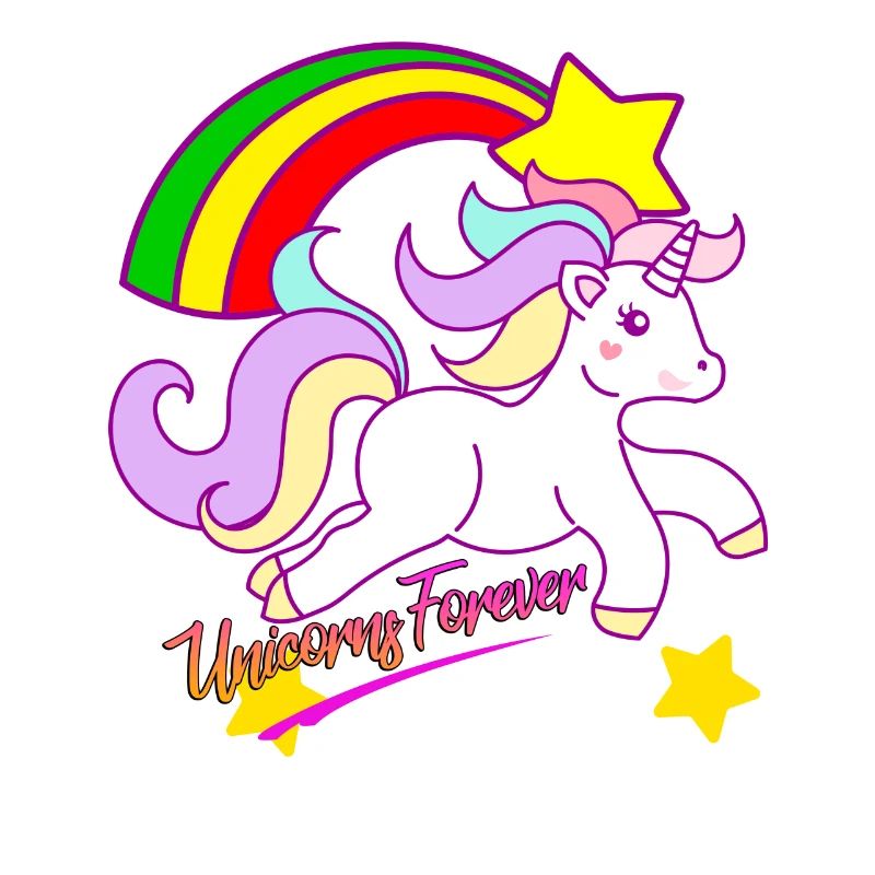 Regenbogen-Einhorn Forever