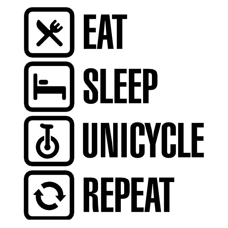 Manger sommeil monocycle répéter monocycle clown de cirque