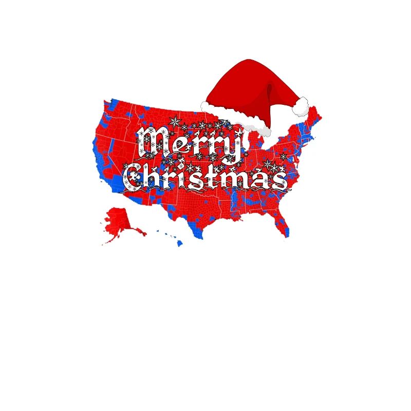 US Map Christmas Santa