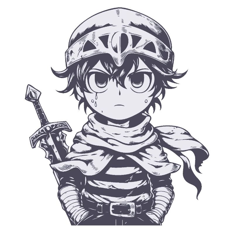 Petit chevalier de la forêt avec épée
