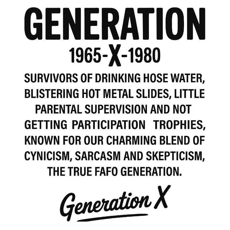 Conception de texte rétro de la génération X