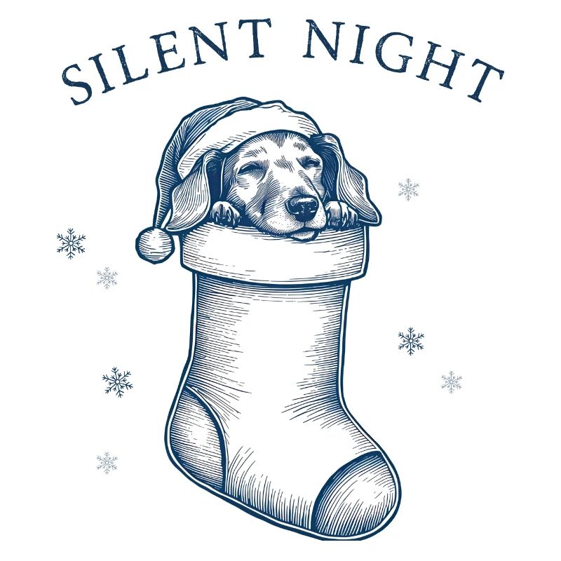 Douce nuit – Teckel dans un bas de Noël
