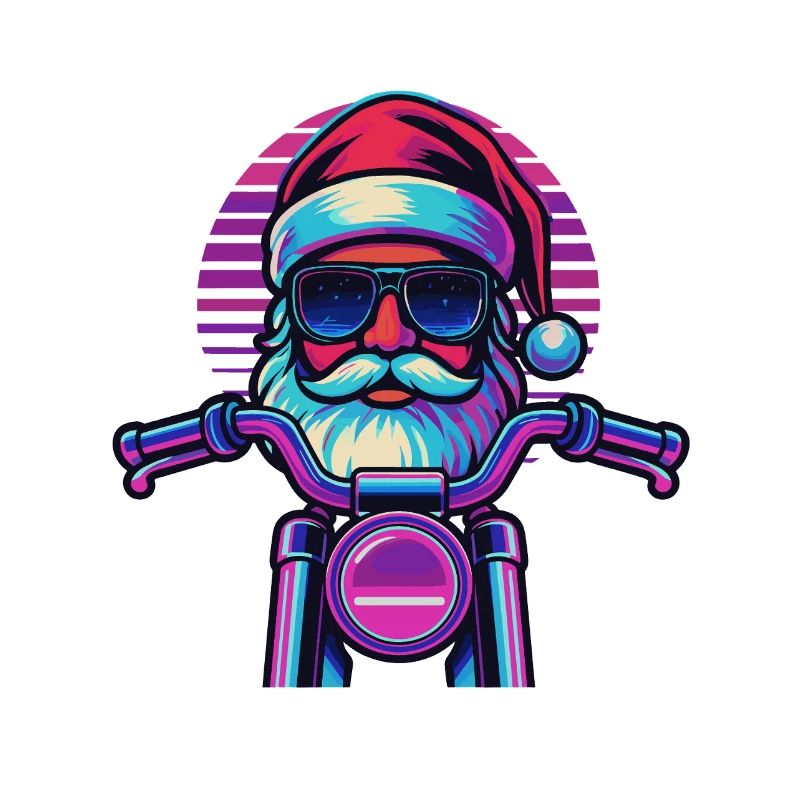 Weihnachtsmann Motorrad Biker Geschenk Lustig