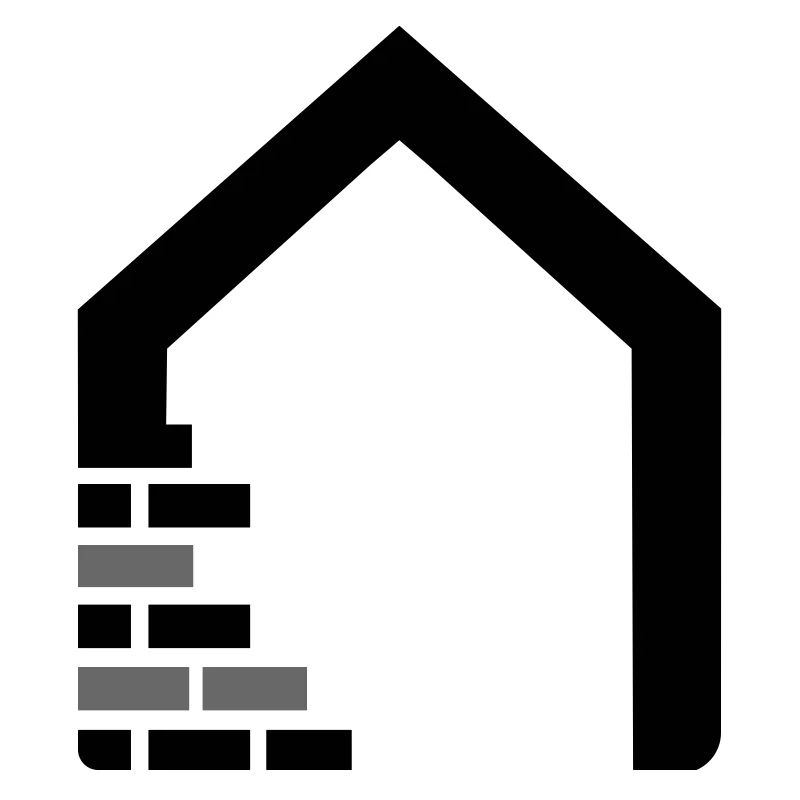 Logo Mason avec maison et briques