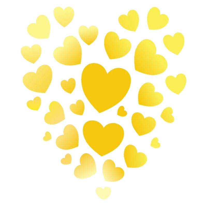 Yellow Hearts Pattern Yellow Heart