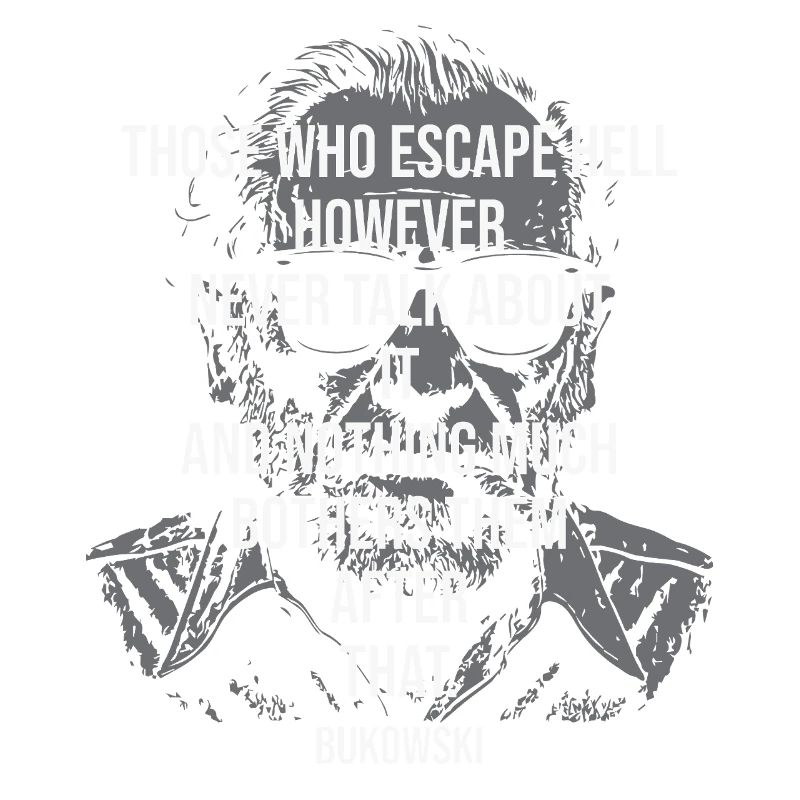 T-shirt Portrait Bukowski Gritty