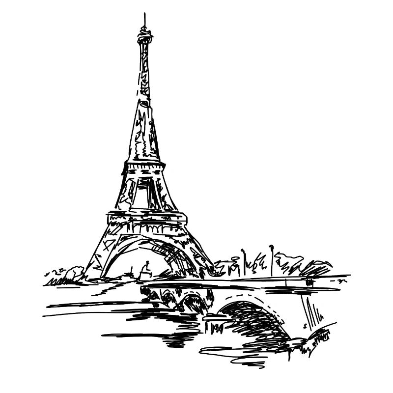 Paris Skyline: Sketchy Eiffel Tower