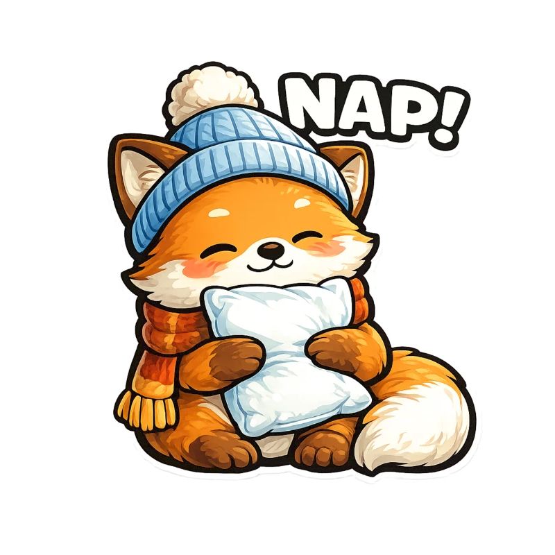 Winter cuddle fox with hat