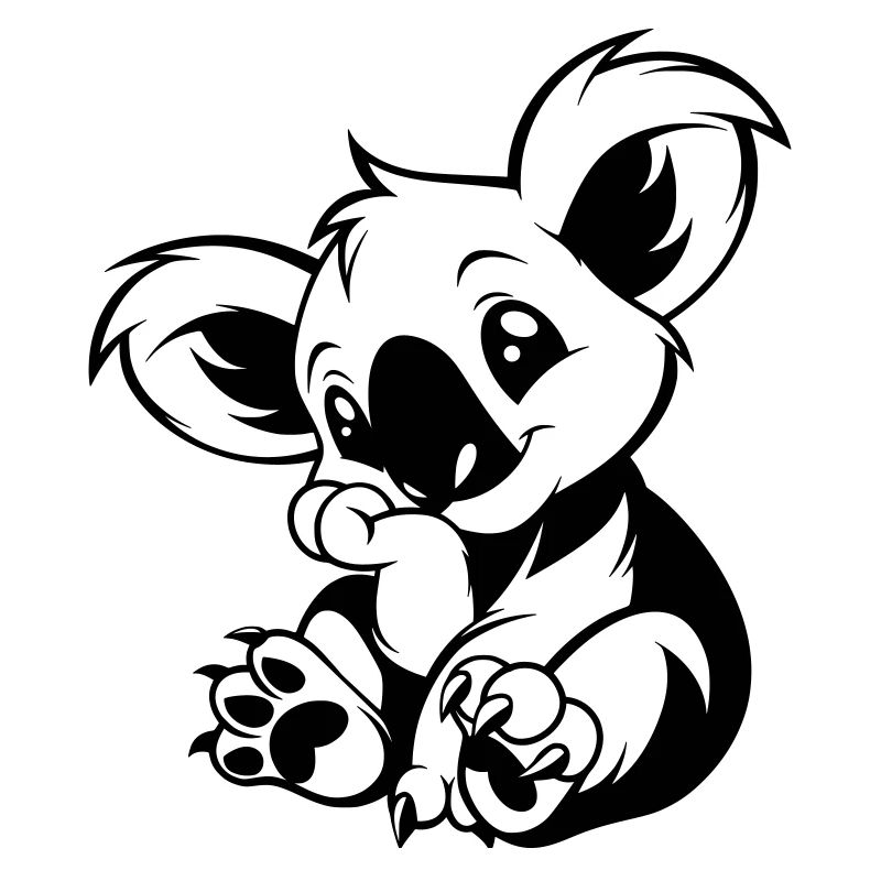 Cute koala sitting playfully