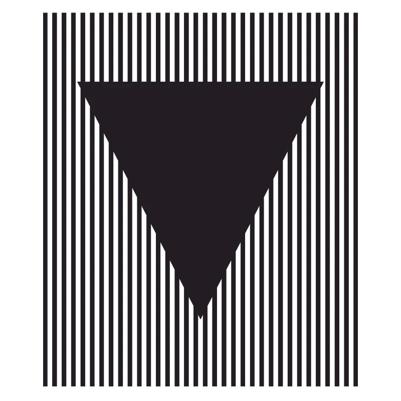 Triangle inversé sur champ rayé